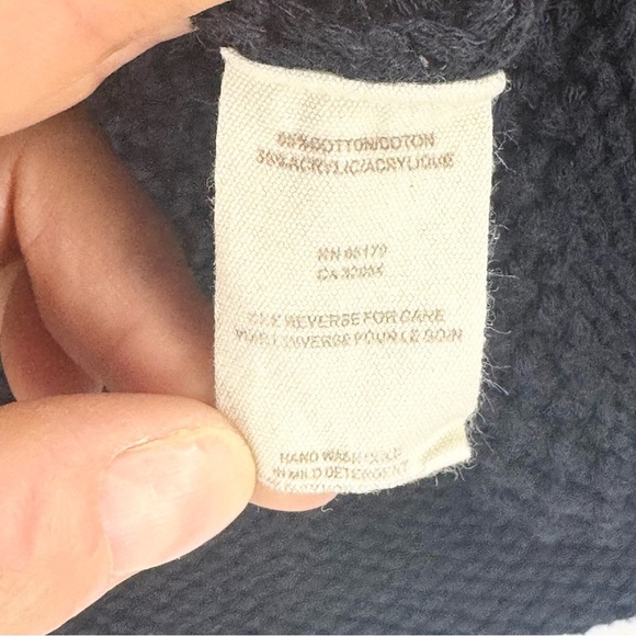 Free People Navy Blue Waffle Open Knit Boat Neck Sweater Size Small - Picture 8 of 8